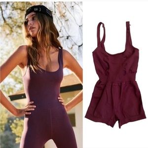 NWOT Good Karma Runsie Shorty in Henna Burgundy Size XS/S (0-6)